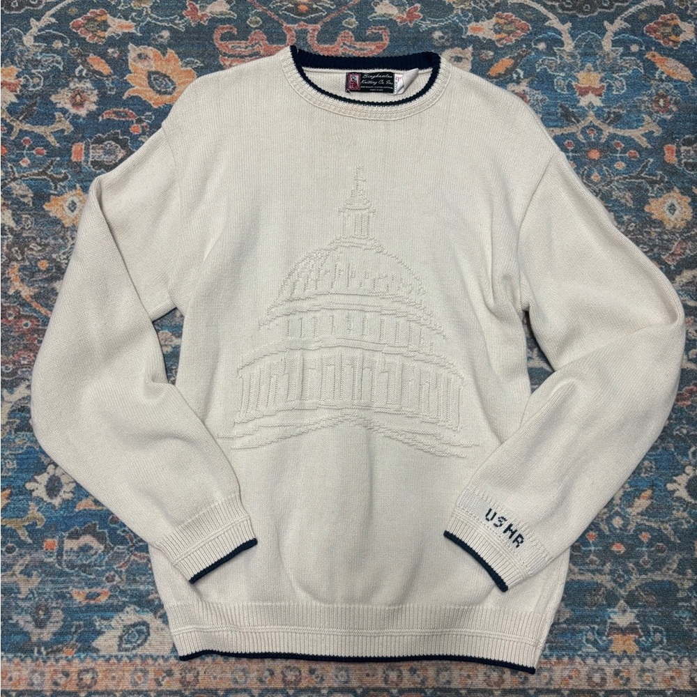 Cream Sweater with Capitol Design